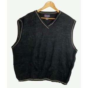 HB Sport Men's Gray  2XL Tall 100% Acrylic Sweater Vest Sleeveless